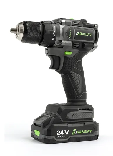 24V Cordless Brushless Electric Drill Screwdriver with 2 Rechargeable Batteries &amp; Plastic Storage Case WT21