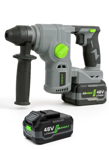 48V Cordless Brushless Cordless Hammer Drill SDS with 2 Rechargeable Batteries &amp; Plastic Storage Case WT22
