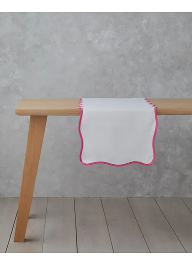 Summer Pink Polyester Runner 40x140 cm White - Pink