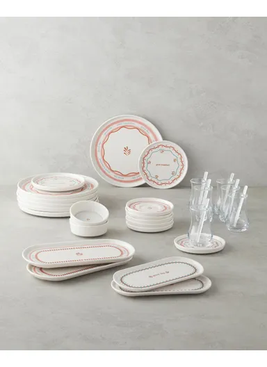 Comely Ceramic Breakfast Set 32 pieces for 6 people Colorful