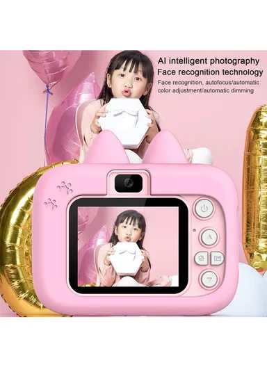 2" 40MP Kids Digital Camera, AI Facial Recognition, 1080P Video, 5 Puzzle Games, 400mAh Battery, USB Charging &amp; Eye Protection