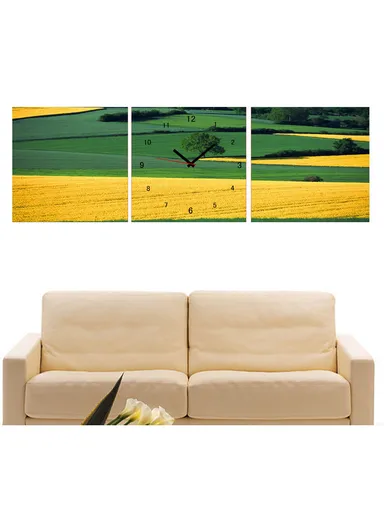 Decorative Luxurious Wall Clock Print Painting 40 x 40 cm (3 Pieces) / Set - Nature