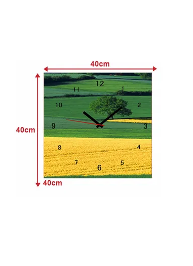 Decorative Luxurious Wall Clock Print Painting 40 x 40 cm (3 Pieces) / Set - Nature