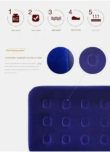 295kg Max Double Mattress Blue Air Mattress 67002 (L191 x W137 x H22)cm