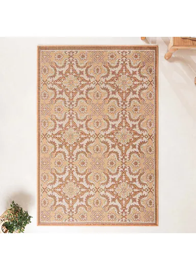 120 x 170 cm Nova Vintage Lace Decorative Rug - Salmon / Light Orange