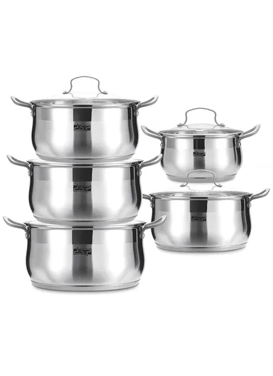 10 Pcs Stainless Steel Cookware Set Induction Compatible CS006-S02