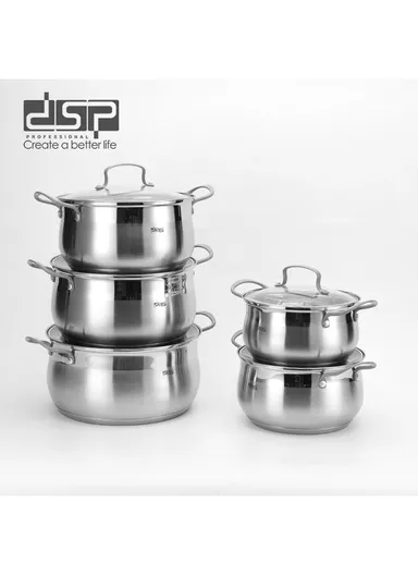 10 Pcs Stainless Steel Cookware Set Induction Compatible CS006-S02