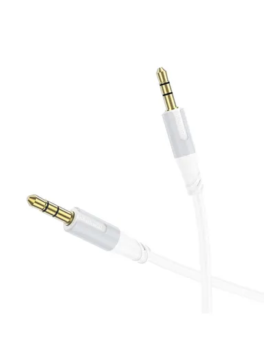 3.5mm Aux Audio Cable, HiFi Sound, Gold-Plated Connectors, Nylon Braided, Universal Compatibility BL19 - White