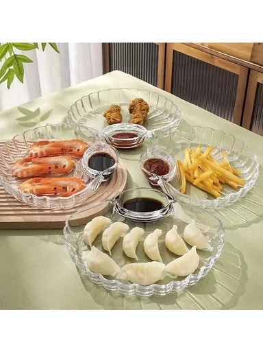 Stylish Glass Fruit Plate, Durable and Easy-to-Clean Serving Tray JZ8009