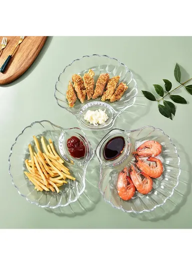 Stylish Glass Fruit Plate, Durable and Easy-to-Clean Serving Tray JZ8009