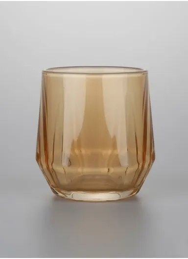 230ml 6Pcs Luxurious Round Glass Cup Set With Elegant Design For Soft Drinks AIZLV-LJJW02 - Amber