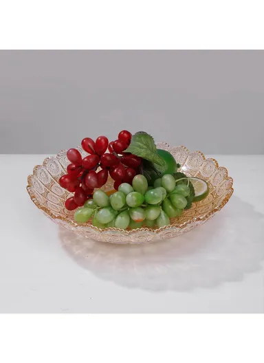 27cm Elegant Glass Fruit Plate Durable, Stylish &amp; Multi-Purpose Serving Dish TYP02 - Transparent Black
