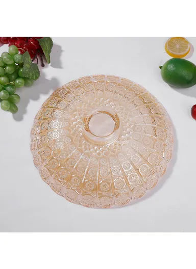 27cm Elegant Glass Fruit Plate Durable, Stylish &amp; Multi-Purpose Serving Dish TYP02 - Transparent Black