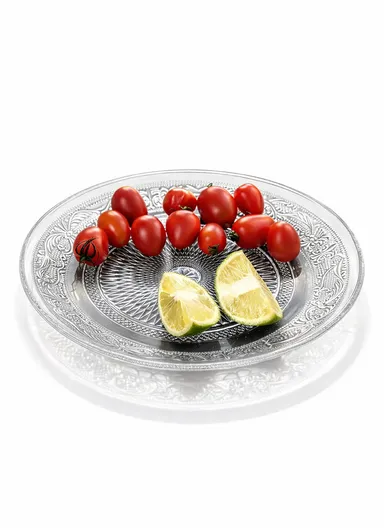 25cm Glass Fruit Plate Durable, Stylish &amp; Multi-Purpose Serving Dish AIZLV-OSP01 - Transparent