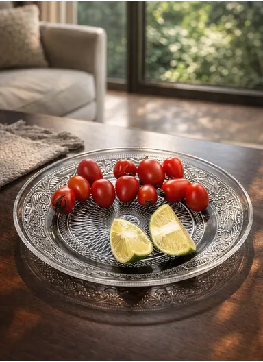 25cm Glass Fruit Plate Durable, Stylish &amp; Multi-Purpose Serving Dish AIZLV-OSP01 - Transparent