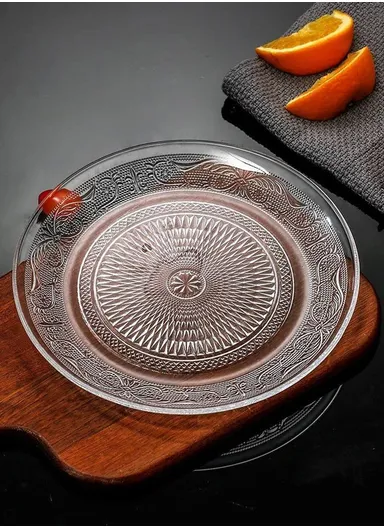 25cm Glass Fruit Plate Durable, Stylish &amp; Multi-Purpose Serving Dish AIZLV-OSP01 - Transparent