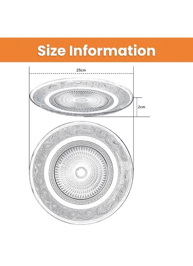 25cm Glass Fruit Plate Durable, Stylish &amp; Multi-Purpose Serving Dish AIZLV-OSP01 - Transparent
