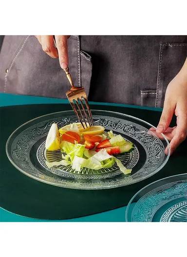 25cm Glass Fruit Plate Durable, Stylish &amp; Multi-Purpose Serving Dish AIZLV-OSP01 - Transparent