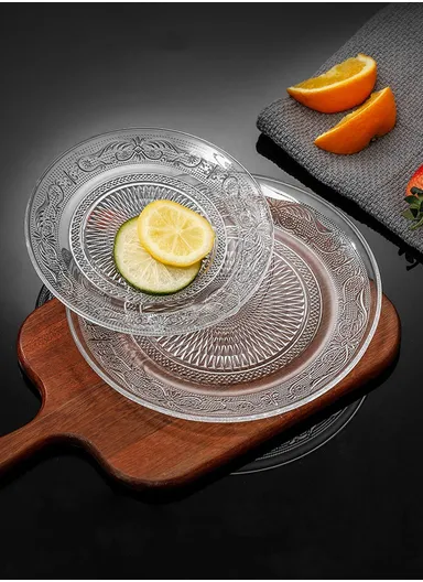 25cm Glass Fruit Plate Durable, Stylish &amp; Multi-Purpose Serving Dish AIZLV-OSP01 - Transparent