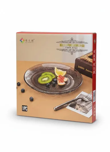 25cm Glass Fruit Plate Durable, Stylish &amp; Multi-Purpose Serving Dish AIZLV-OSP01 - Transparent