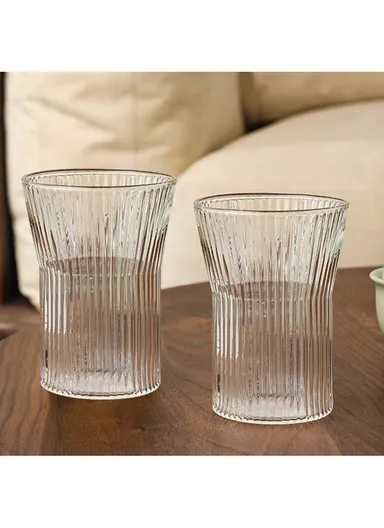 200ml 6Pcs Transparent Glass Cups with Sturdy Base &amp; Smooth Rim for Beverages