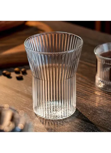 200ml 6Pcs Transparent Glass Cups with Sturdy Base &amp; Smooth Rim for Beverages