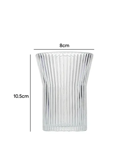 200ml 6Pcs Transparent Glass Cups with Sturdy Base &amp; Smooth Rim for Beverages