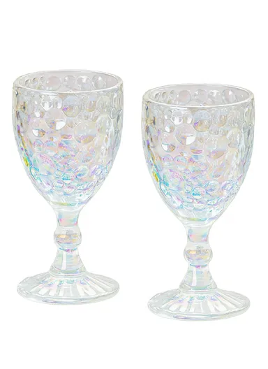 280ml 6Pcs Pearl Dot Design Drinking Glass, Cold-Resistant &amp; Stylish AIZLV128 - Transparent