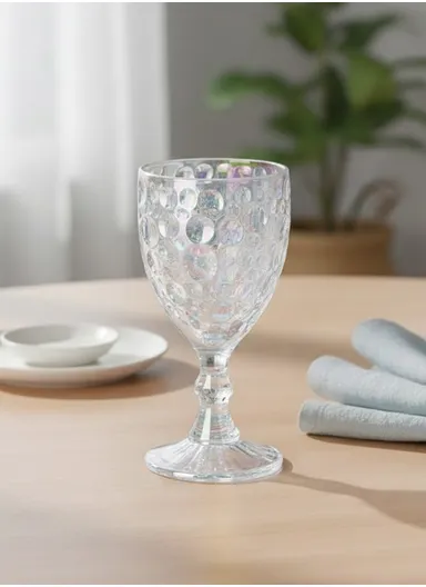 280ml 6Pcs Pearl Dot Design Drinking Glass, Cold-Resistant &amp; Stylish AIZLV128 - Transparent