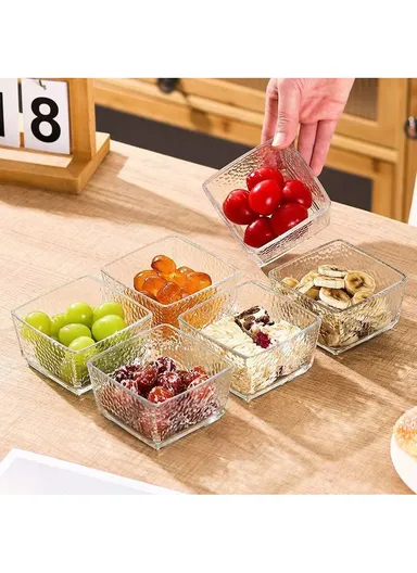 Glass Sugar Bowl Set with Lids, Transparent Storage Jars with Tray for Sugar, Spices &amp; Condiments AIZLV738