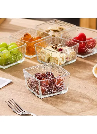 Glass Sugar Bowl Set with Lids, Transparent Storage Jars with Tray for Sugar, Spices &amp; Condiments AIZLV738