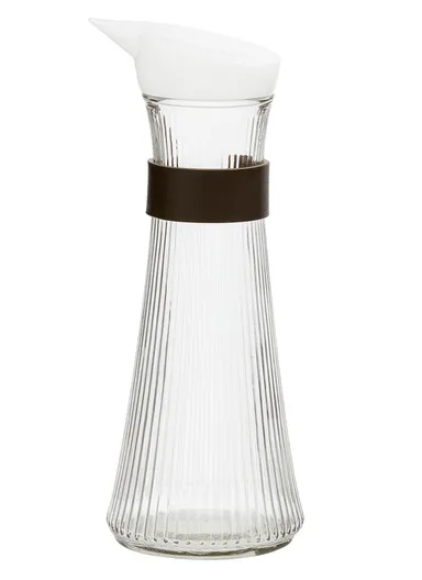 900ml Glass Jug with Spill-Resistant Plastic Lid, Clear Beverage Pitcher for Water, Juice &amp; Cold Drinks