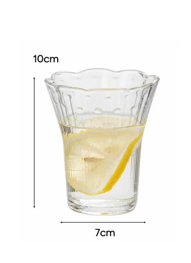 240ml 5 Pcs Luxurious Set Transparent Glass Cup With 1.2L Glass Jug &amp; Plastic Lid