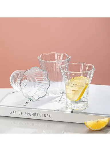 240ml 6 Pcs Glass Drinkware Set, Elegant, Durable &amp; Easy to Clean - Transparent