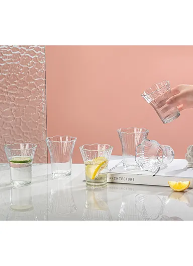 240ml 6 Pcs Glass Drinkware Set, Elegant, Durable &amp; Easy to Clean - Transparent