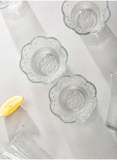 240ml 6 Pcs Glass Drinkware Set, Elegant, Durable &amp; Easy to Clean - Transparent