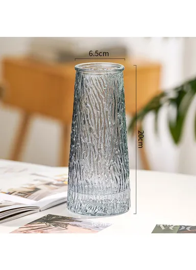 Elegant Glass Vase, Simple, Stable &amp; Stylish Decorative Flower Arrangement Jar - Grey