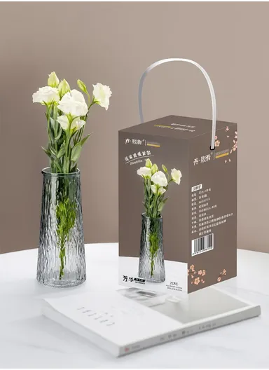 Elegant Glass Vase, Simple, Stable &amp; Stylish Decorative Flower Arrangement Jar - Grey