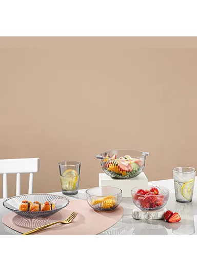 10Pcs Glazed Glass Dinnerware Set – Scratch-Resistant Plates, Bowls &amp; Cups for Everyday Use