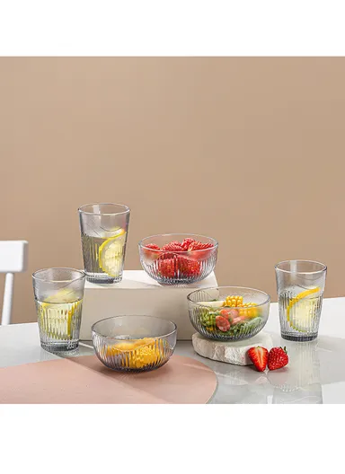 10Pcs Glazed Glass Dinnerware Set – Scratch-Resistant Plates, Bowls &amp; Cups for Everyday Use