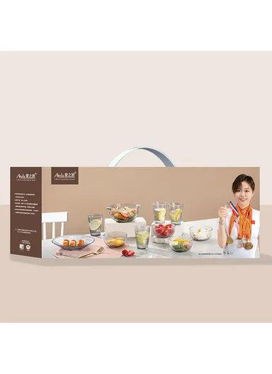 10Pcs Glazed Glass Dinnerware Set – Scratch-Resistant Plates, Bowls &amp; Cups for Everyday Use