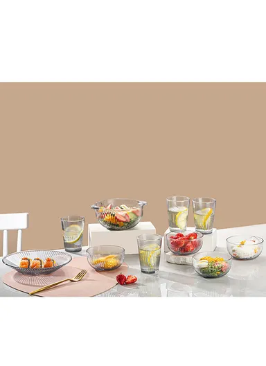 10Pcs Glazed Glass Dinnerware Set – Scratch-Resistant Plates, Bowls &amp; Cups for Everyday Use