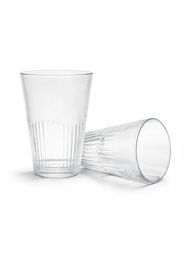 300ml 6Pcs Transparent Round Glass Cups with Sturdy Base &amp; Smooth Rim for Beverages