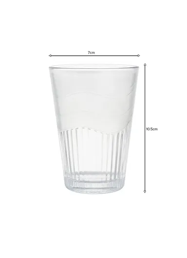 300ml 6Pcs Transparent Round Glass Cups with Sturdy Base &amp; Smooth Rim for Beverages