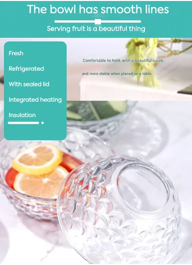 300ml 6Pcs Modern Clear Glass Bowl, Durable, Lightweight Countertop Organizer with Elegant Design