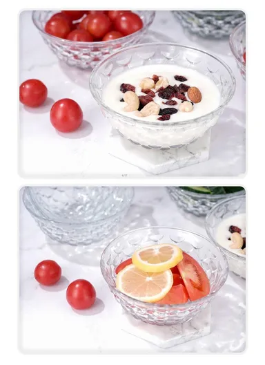 300ml 6Pcs Modern Clear Glass Bowl, Durable, Lightweight Countertop Organizer with Elegant Design