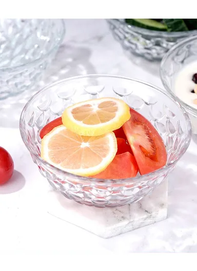 300ml 6Pcs Modern Clear Glass Bowl, Durable, Lightweight Countertop Organizer with Elegant Design