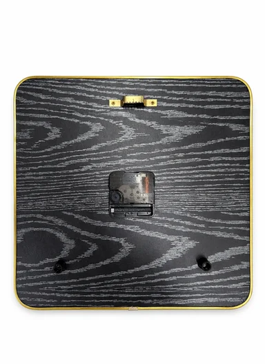 2-Pieces Modern Leaf Decorative Set With Wall Clock Silent Ticking - Gold