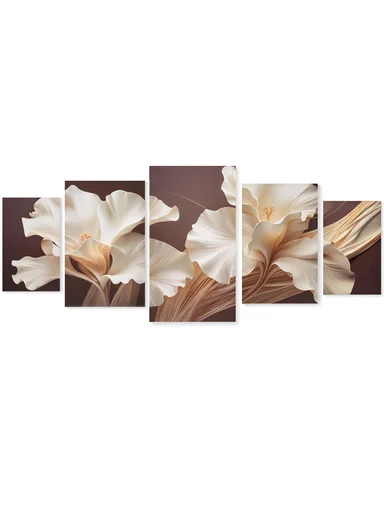 5-Pieces Luxury Floral Wall Art Decorative Set 