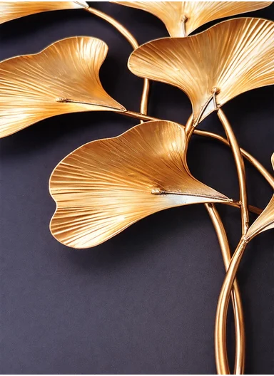 5-Pieces Golden Ginkgo Leaf Wall Decorative Set